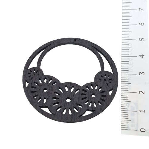 Pingente de madeira de Flor